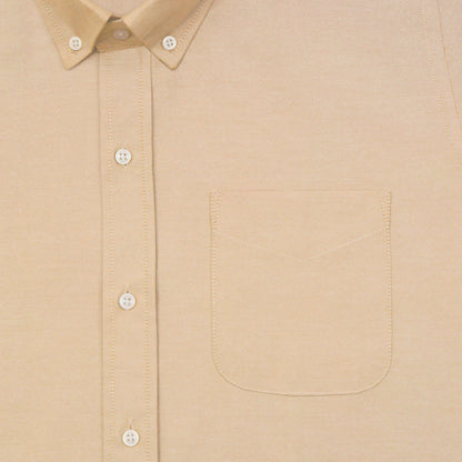 Cream Oxford Cotton Shirt For Men