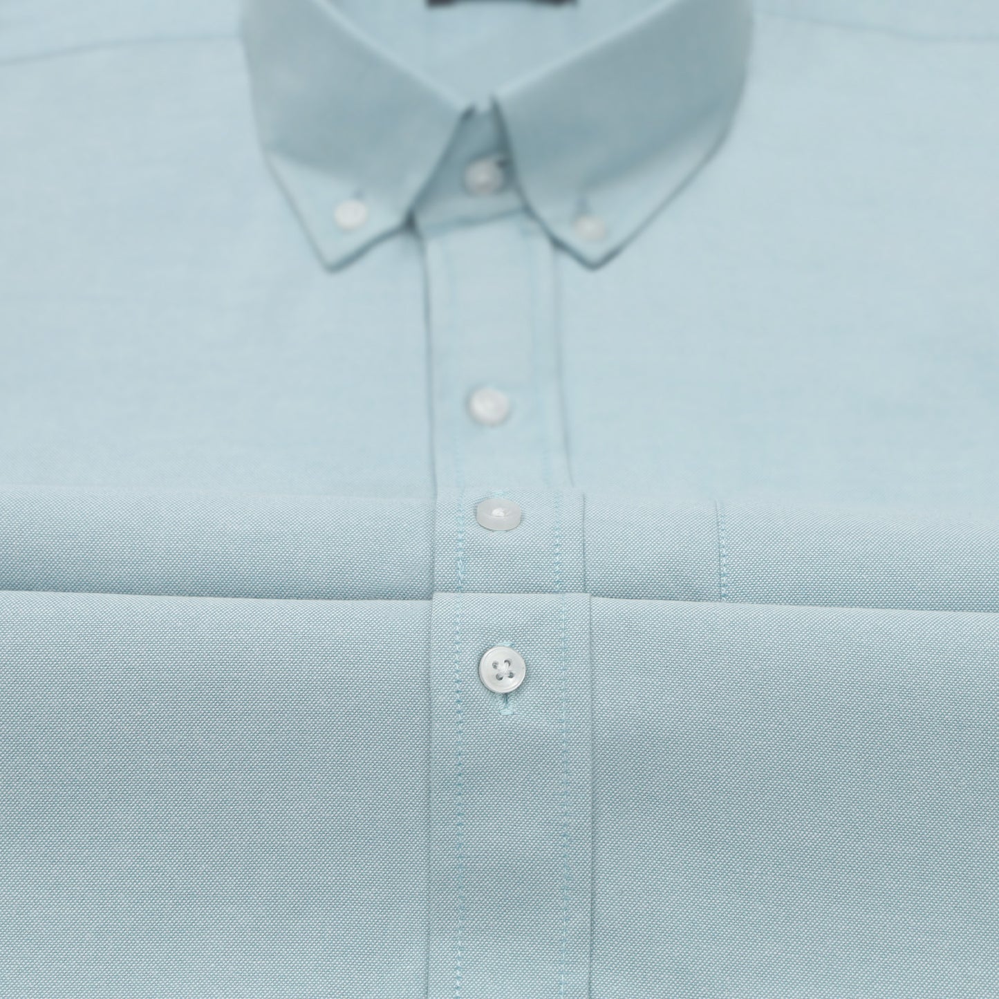 Cyan Blue Oxford Cotton Shirt For Man