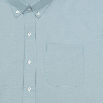 Cyan Blue Oxford Cotton Shirt For Man