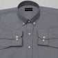 Dark Grey Oxford Cotton Shirt For Man