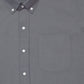 Dark Grey Oxford Cotton Shirt For Man
