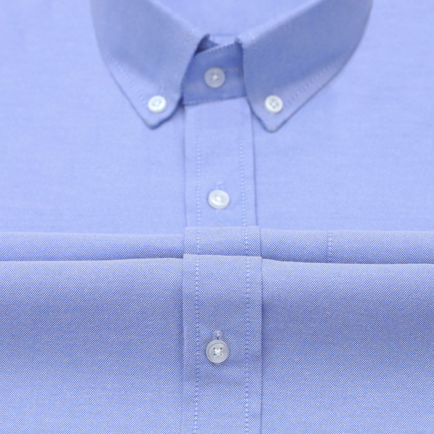 Denim Blue Oxford Cotton Shirt For Man