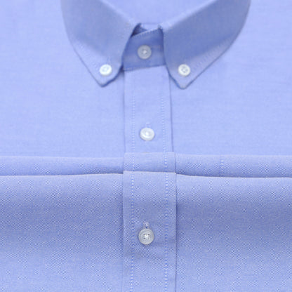 Denim Blue Oxford Cotton Shirt For Man
