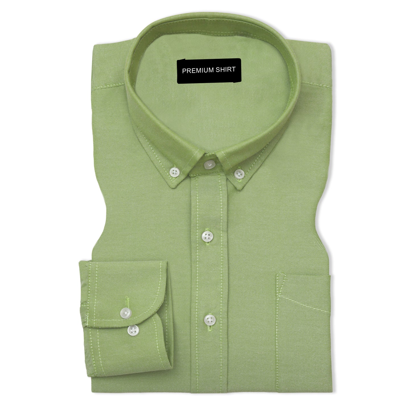 Green Oxford Cotton Shirt For Man