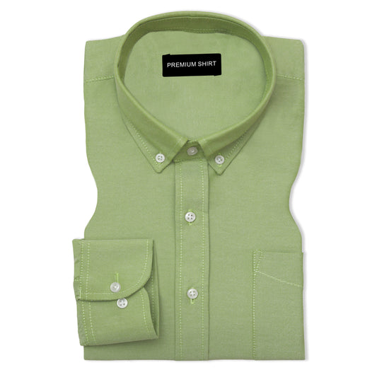 Green Oxford Cotton Shirt For Man