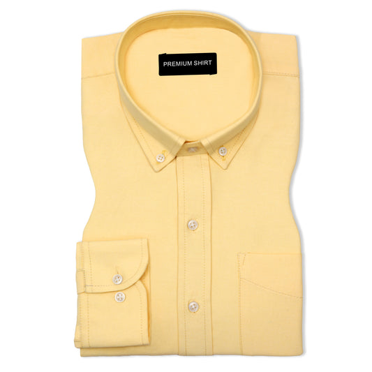 Lemon Oxford Cotton Shirt For Man