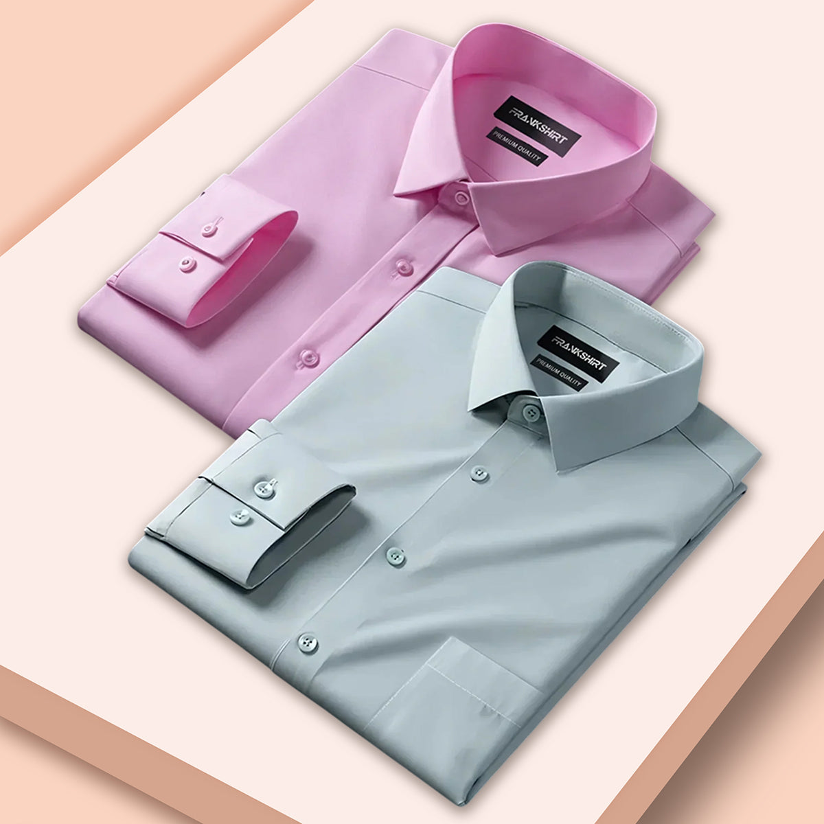 Pack of 2 Premium Cotton Shirt for Man (Light Pink And Pista)