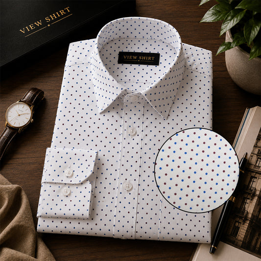 Monarch Microdots Cotton Shirt for Men