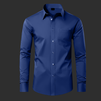 Premium Satin Solid Shirt for Man (Navy Blue)