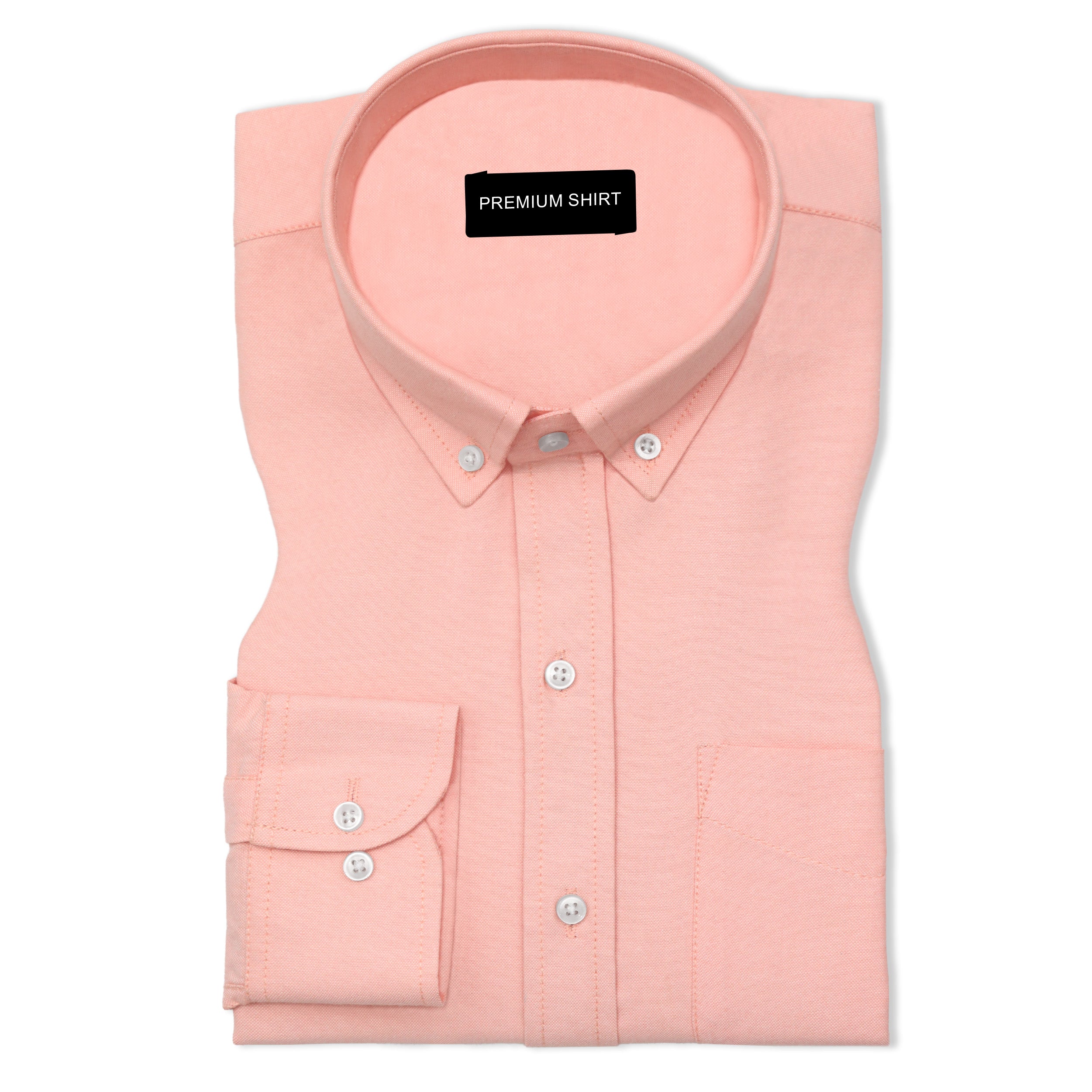 Peach Oxford Cotton Shirt For Man – Frankshop.in