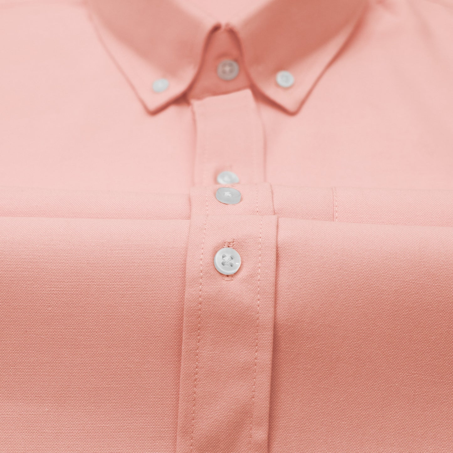 Peach Oxford Cotton Shirt For Man