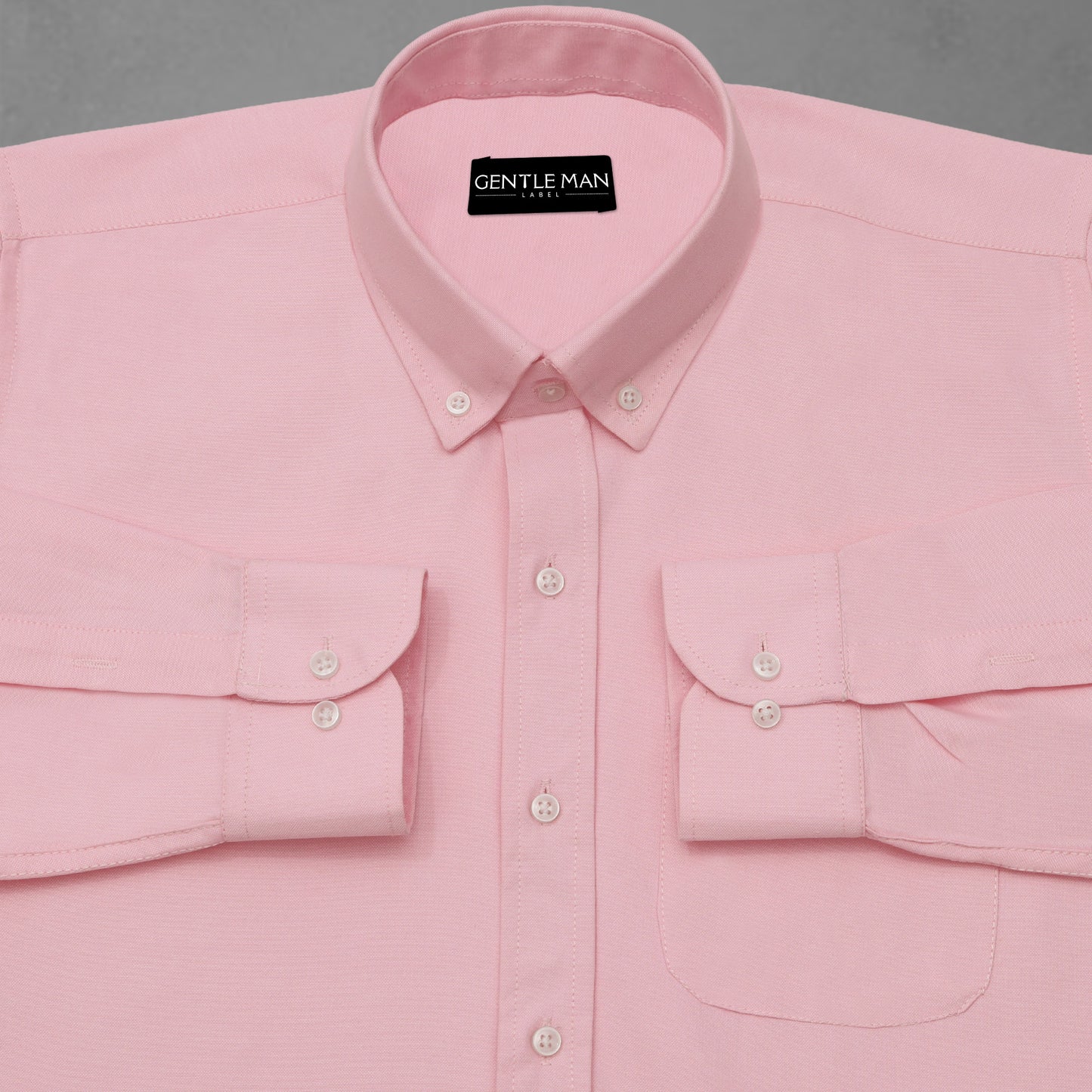 Pink Oxford Cotton Shirt For Man