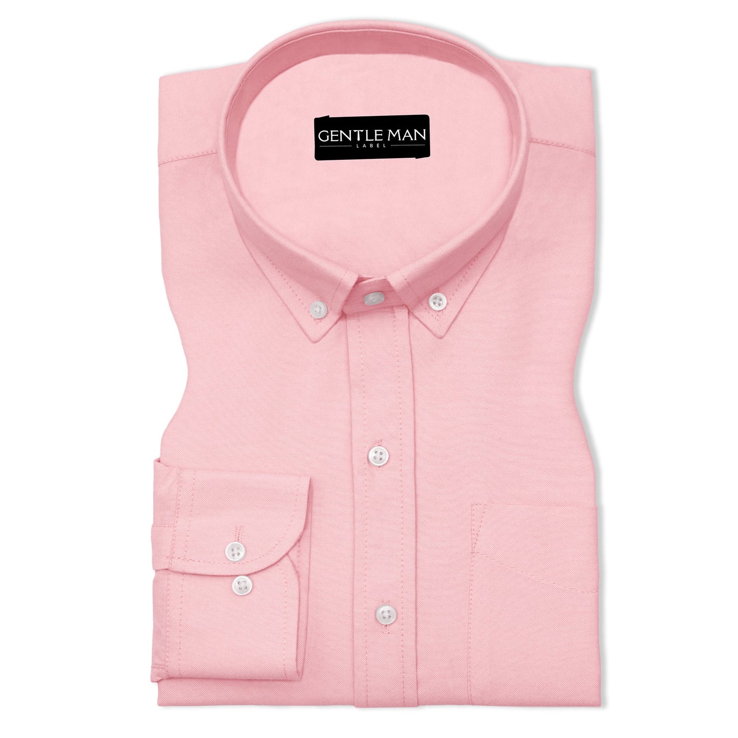 Pink Oxford Cotton Shirt For Men
