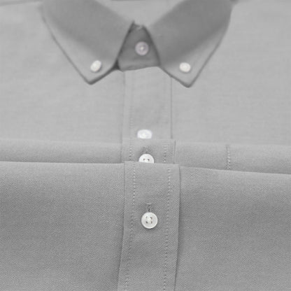 Silver Oxford Cotton Shirt For Man