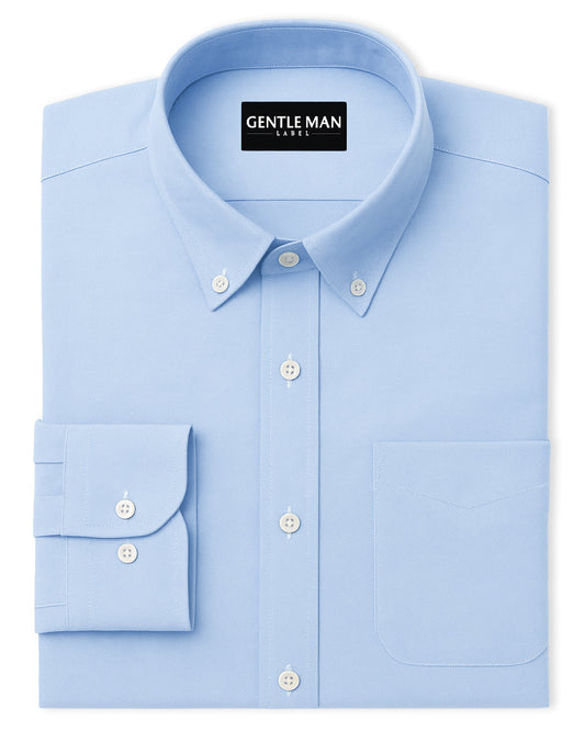 Sky Blue Oxfords Cotton Shirt For Men