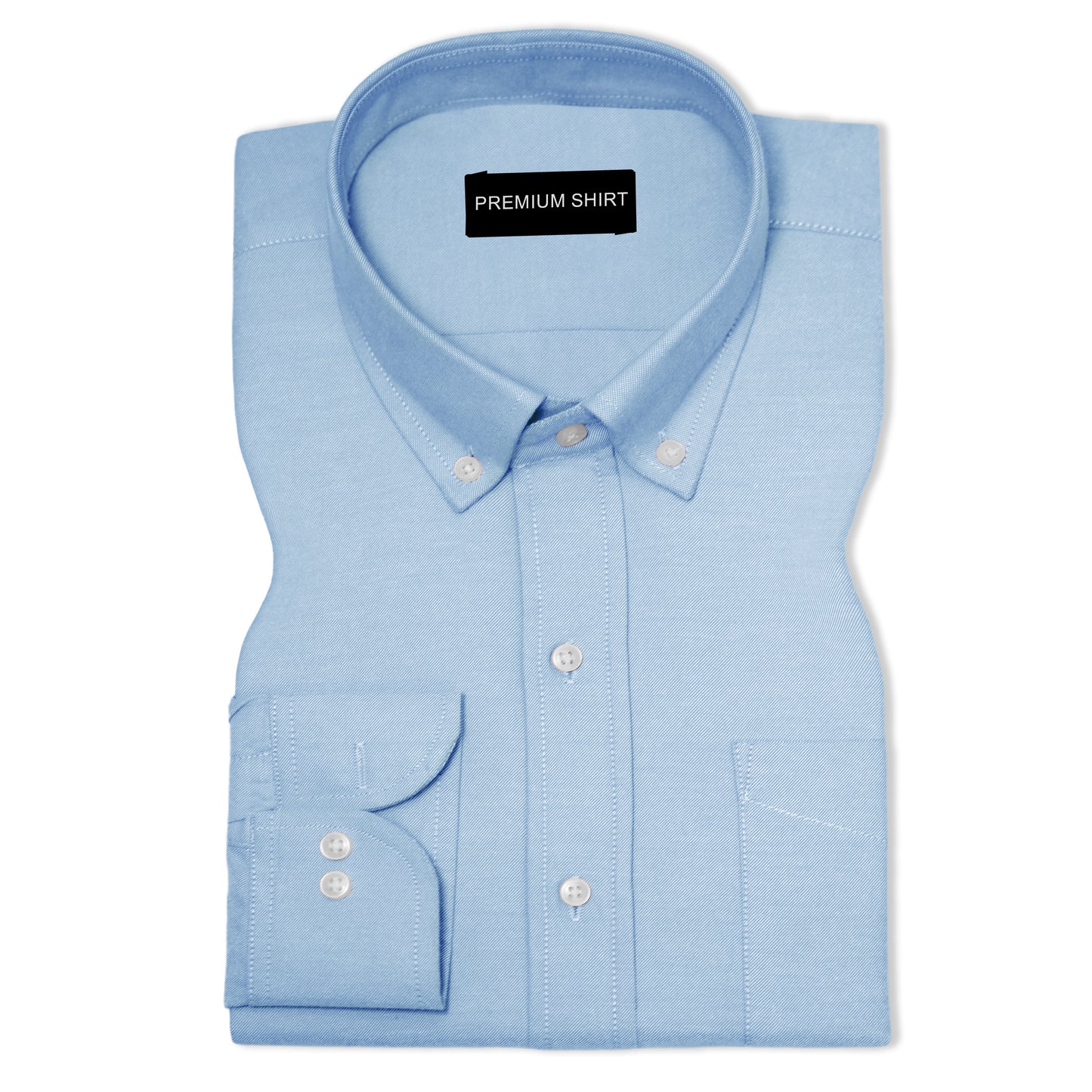 Sky Blue Oxford Cotton Shirt For Man