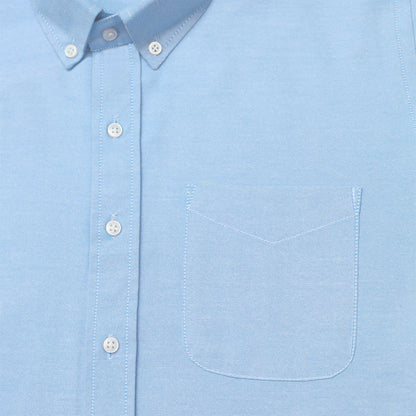 Sky Blue Oxford Cotton Shirt For Man