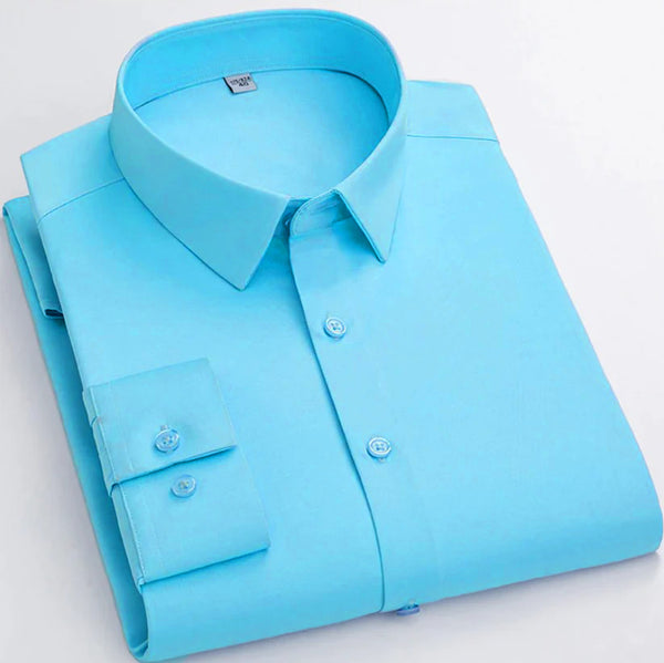 Plain Twill Cotton Shirt for Man (Turquoise)