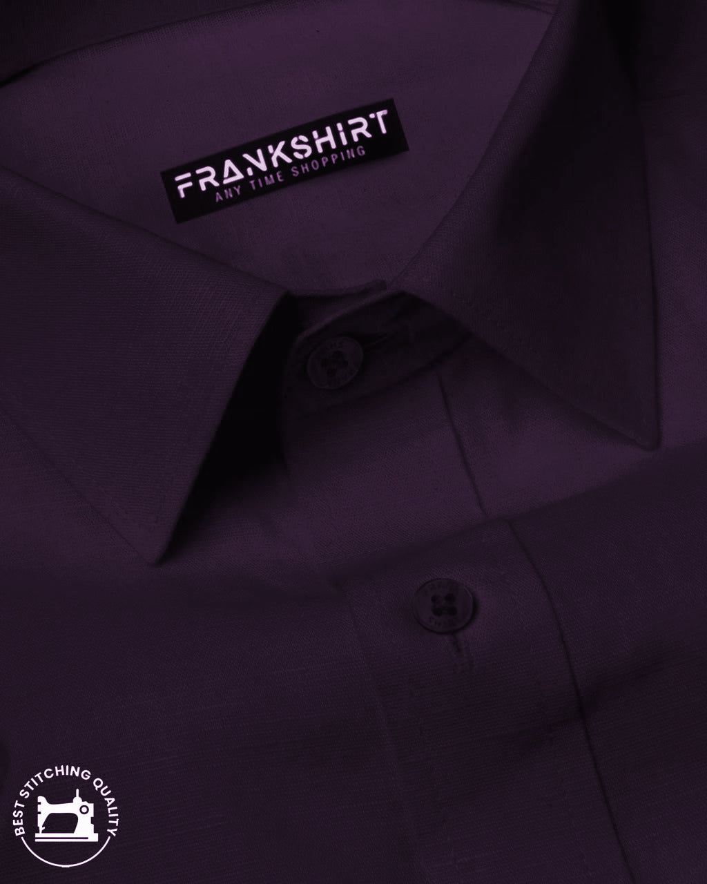 Plain Cotton Blend Shirt for Man (Purple)