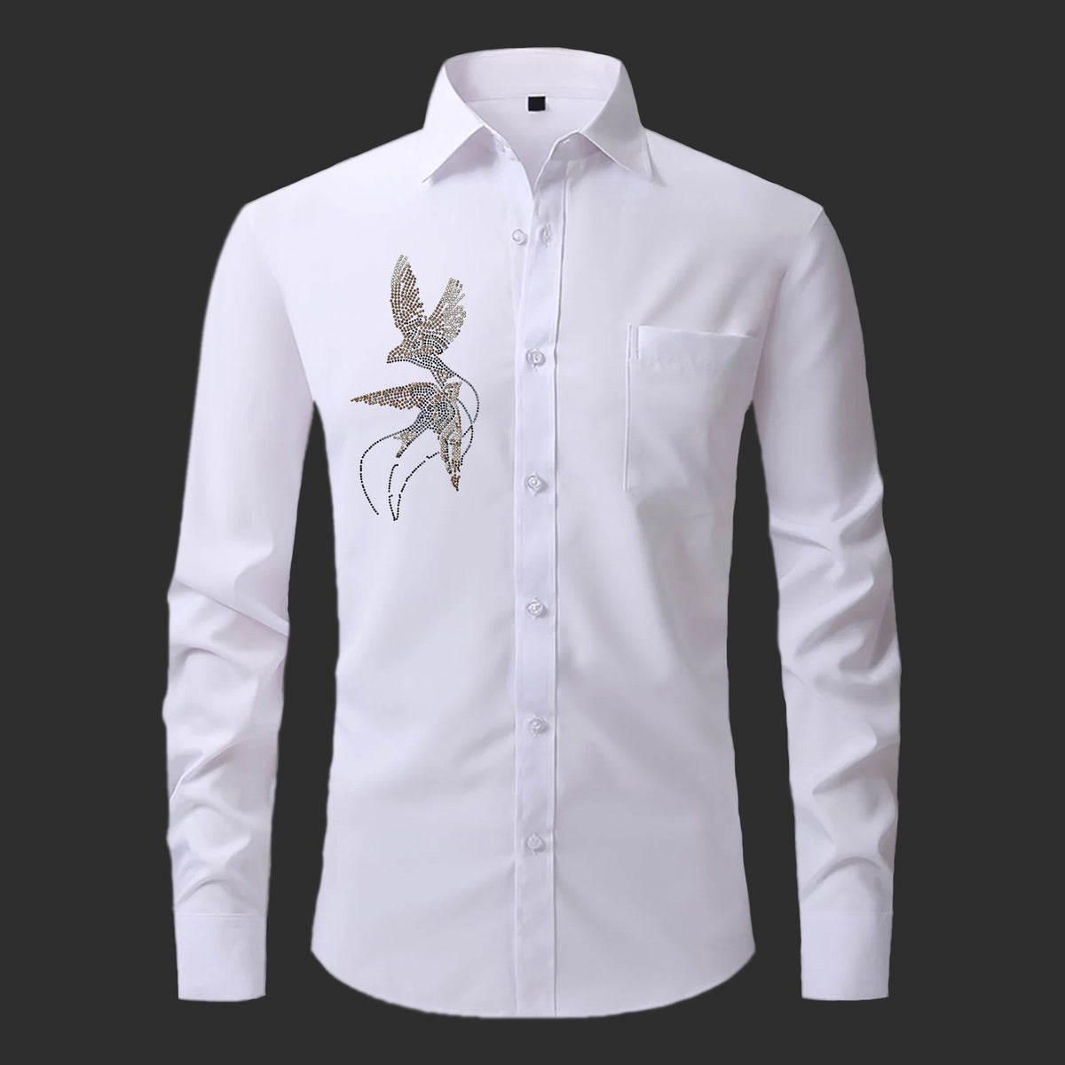 Two Birds Designer Premium Cotton With Pocket Solid Shirt for Man (White)