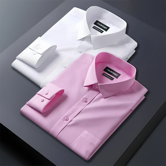 Pack of 2 Premium Cotton Shirt for Man (Peach And Solid Pink) XL