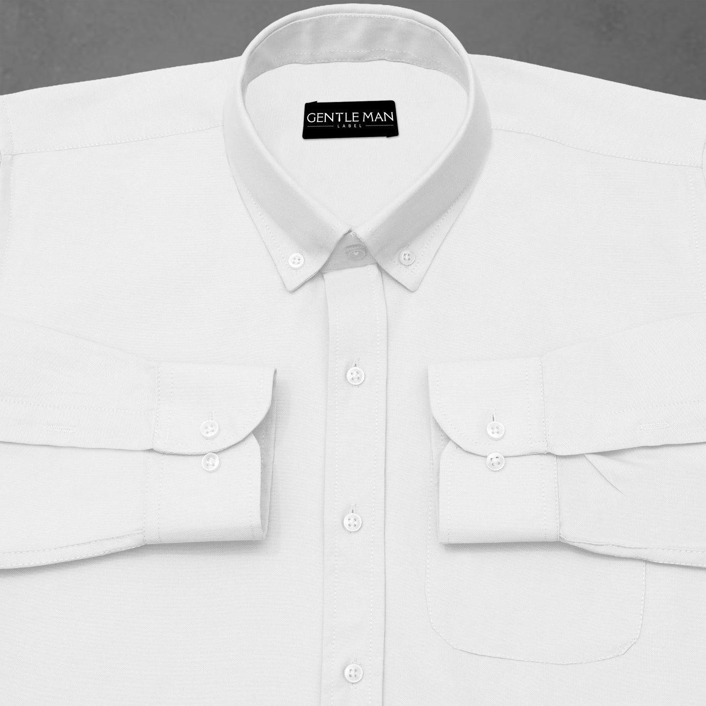 Pearl White Oxford Cotton Shirt For Man