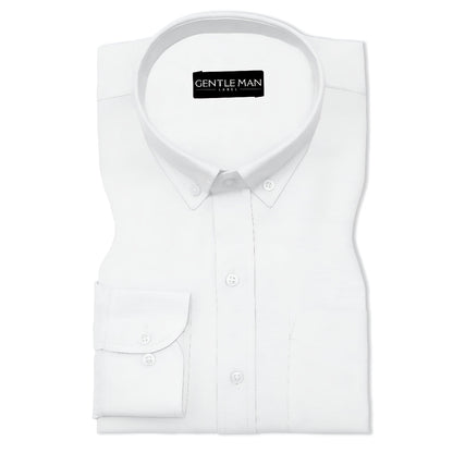 Pearl White Oxford Cotton Shirt For Man