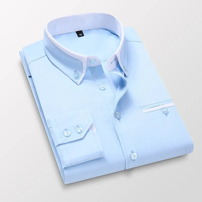 Pick Any One Down Collar Cotton Blend Solid Shirt For Man