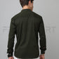 Frankshirt Chinese Collar Bottle Green Tailored Fit Cotton Casual Shirt for Man - Frankshop.in