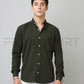 Frankshirt Chinese Collar Bottle Green Tailored Fit Cotton Casual Shirt for Man - Frankshop.in