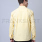 Frankshirt Chinese Collar Yellow Tailored Fit Cotton Casual Shirt for Man - Frankshop.in