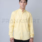Frankshirt Chinese Collar Yellow Tailored Fit Cotton Casual Shirt for Man - Frankshop.in