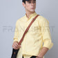 Frankshirt Chinese Collar Yellow Tailored Fit Cotton Casual Shirt for Man - Frankshop.in