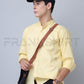 Frankshirt Chinese Collar Yellow Tailored Fit Cotton Casual Shirt for Man - Frankshop.in