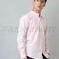 Frankshirt Chinese Collar Light Pink Tailored Fit Cotton Casual Shirt for Man - Frankshop.in