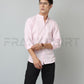 Frankshirt Chinese Collar Light Pink Tailored Fit Cotton Casual Shirt for Man - Frankshop.in