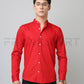 Frankshirt Chinese Collar Red Tailored Fit Cotton Casual Shirt for Man - Frankshop.in
