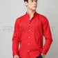 Frankshirt Chinese Collar Red Tailored Fit Cotton Casual Shirt for Man - Frankshop.in