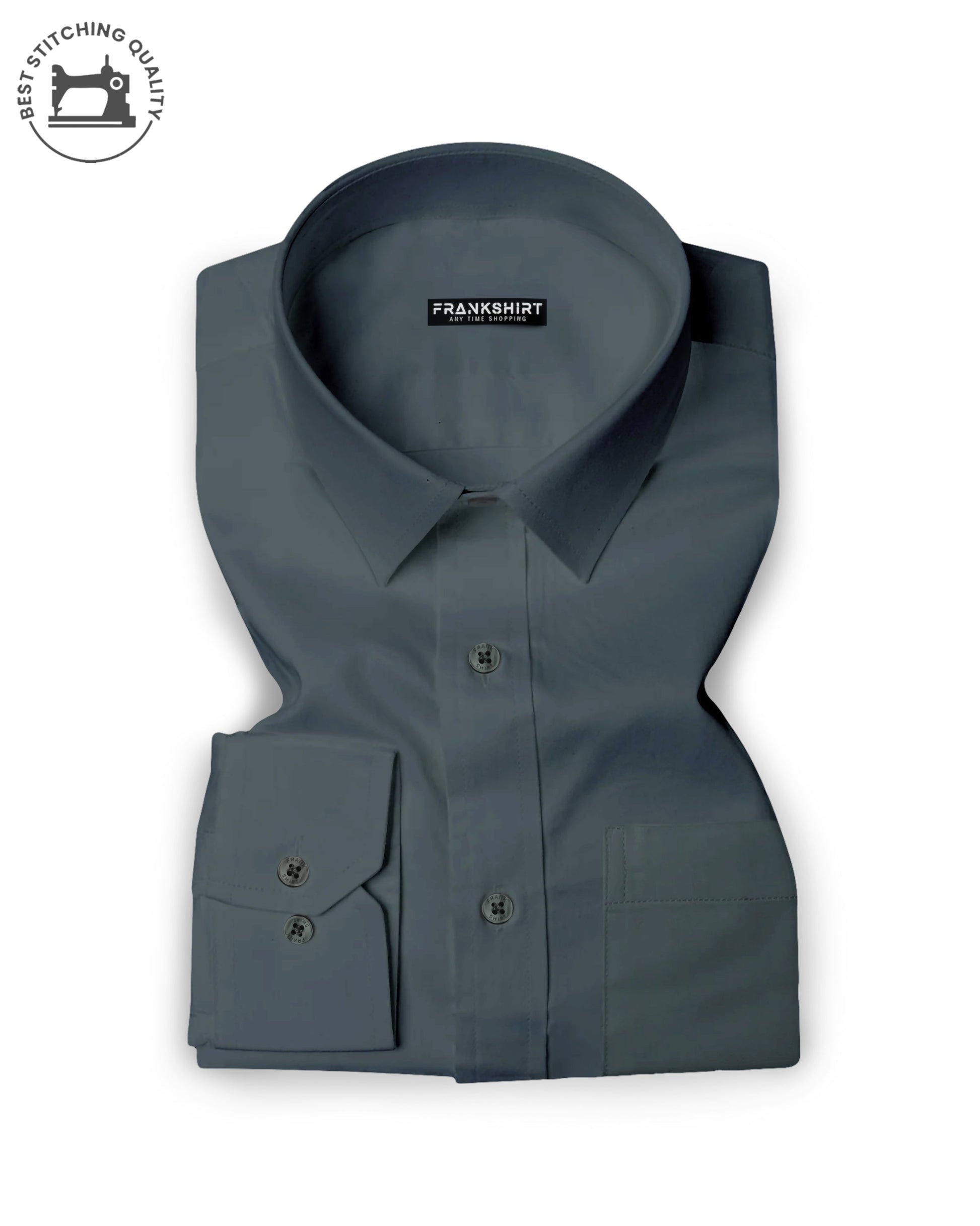 Dark Grey I Formal Shirt I Regular Fit I 100% Cotton Shirt - Frankshop.in