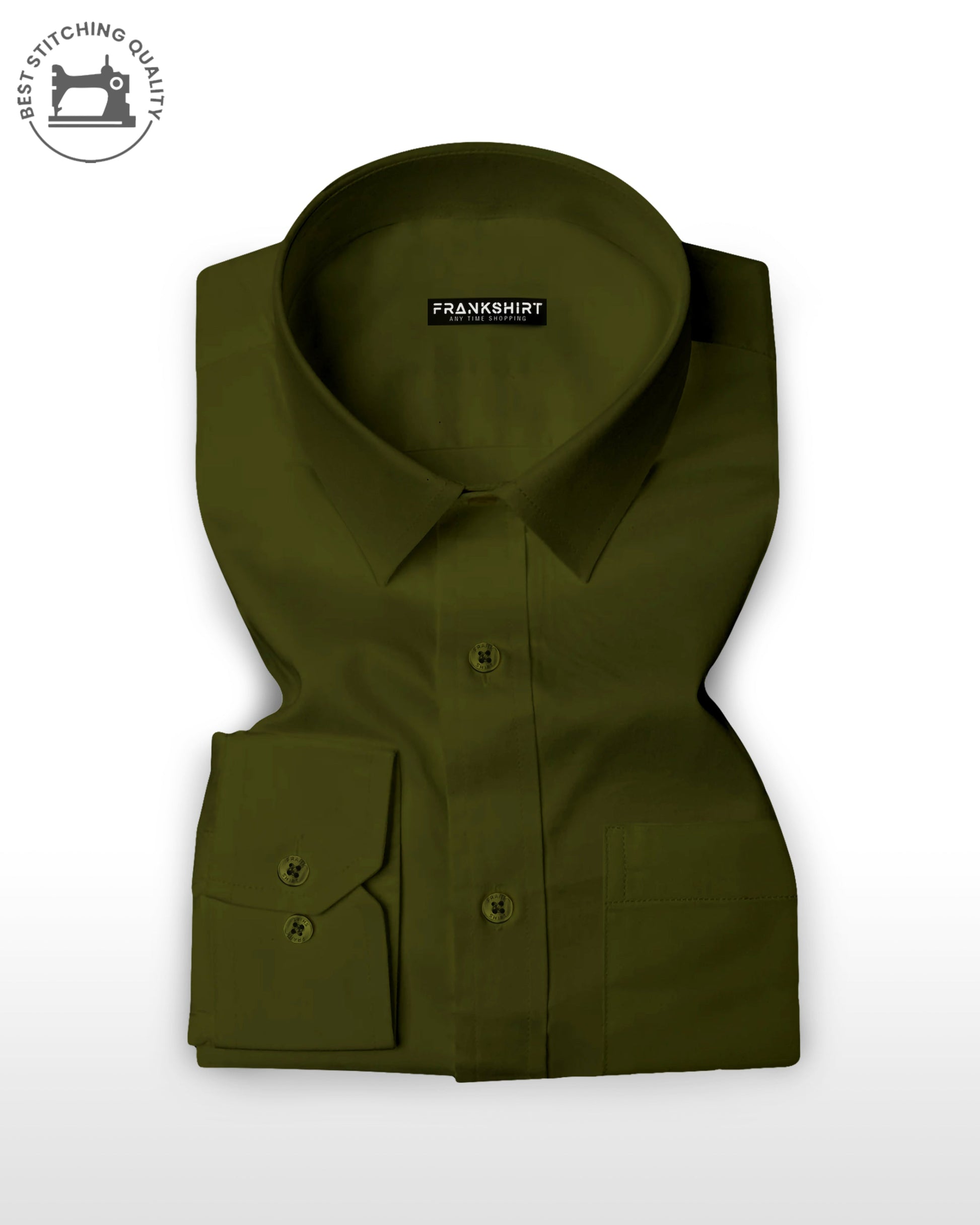 Bottle Green I Formal Shirt I Regular Fit I 100% Cotton Shirt - Frankshop.in