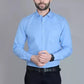 Combo of 4 Cotton Shirt for Man (Navy Blue, Light Pink, Sky Blue and White) - Frankshop.in
