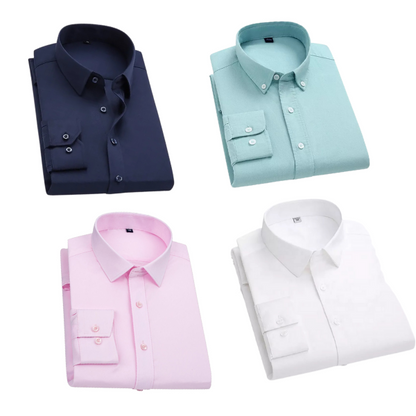 Combo of 4 Cotton Shirt for Man ( Navy Blue, Pista , Pink and White ) - Frankshop.in