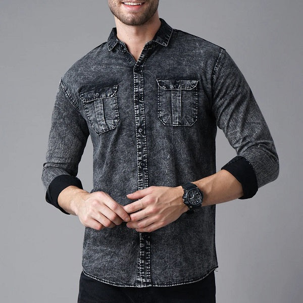 Premium RFD Cotton Shirt For Man (Black)