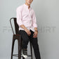 Frankshirt Chinese Collar Light Pink Tailored Fit Cotton Casual Shirt for Man - Frankshop.in