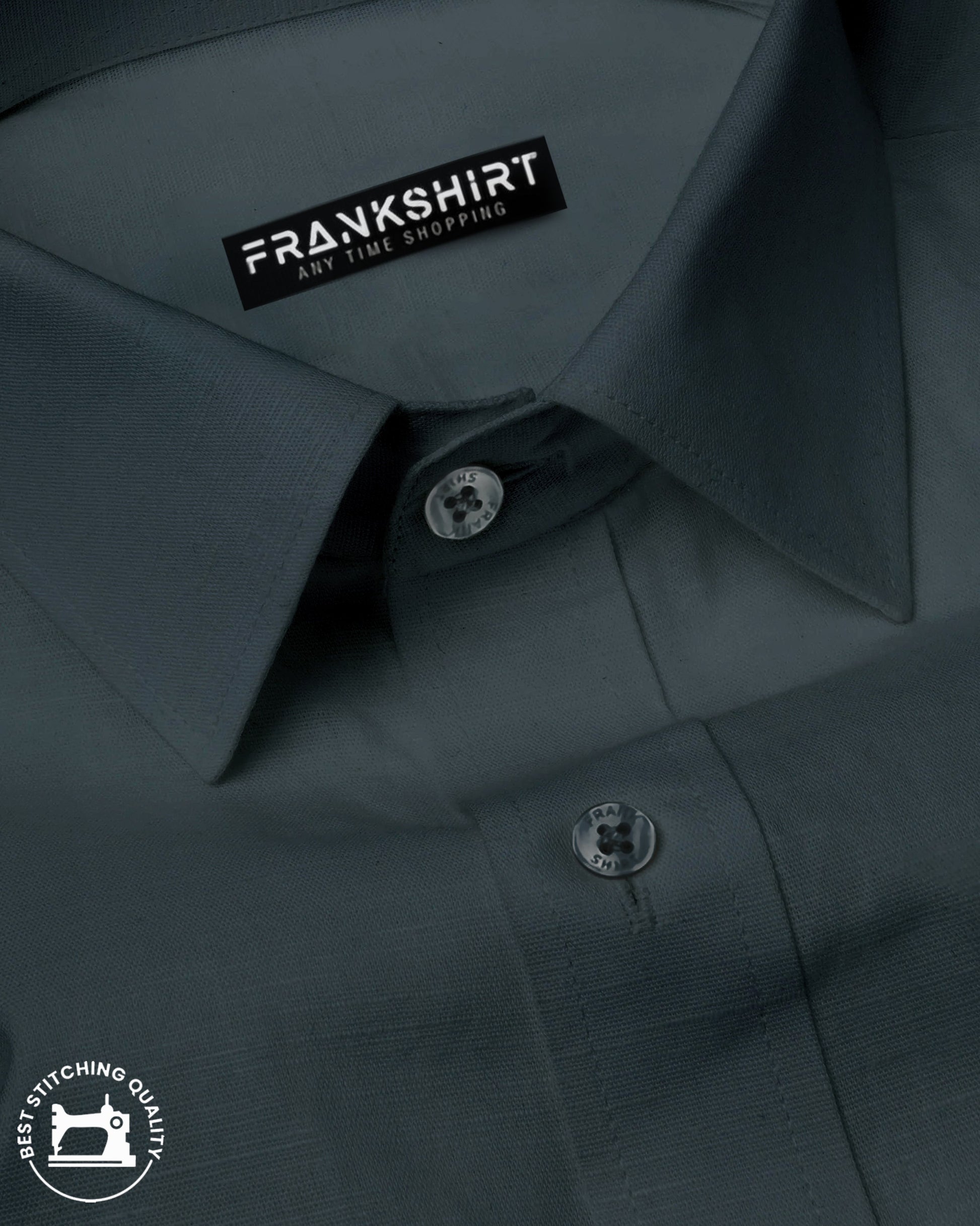 Dark Grey I Formal Shirt I Regular Fit I 100% Cotton Shirt - Frankshop.in