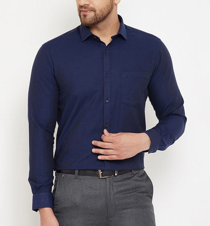 Combo of 2 Cotton Shirt for Man (Navy Blue and Red) - Frankshop.in