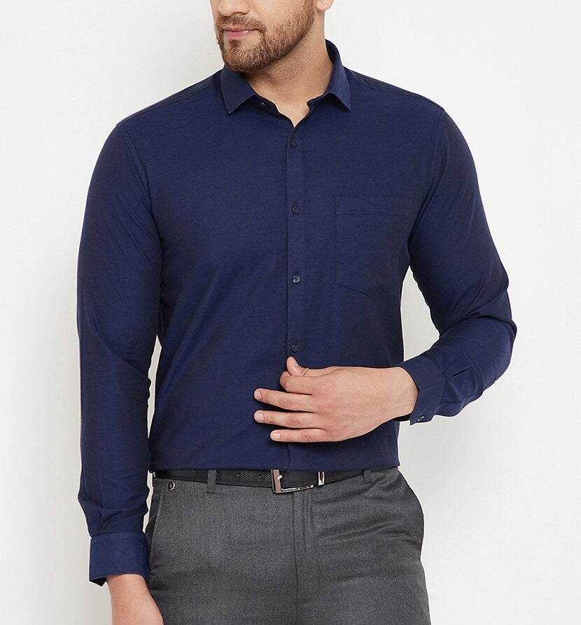 Combo of 2 Cotton Shirt for Man ( Pista and Navy Blue )