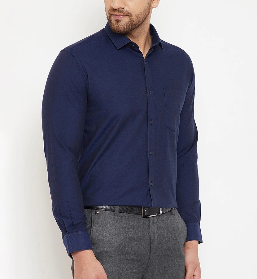 Combo of 2 Cotton Shirt for Man (Navy Blue and White) - Frankshop.in