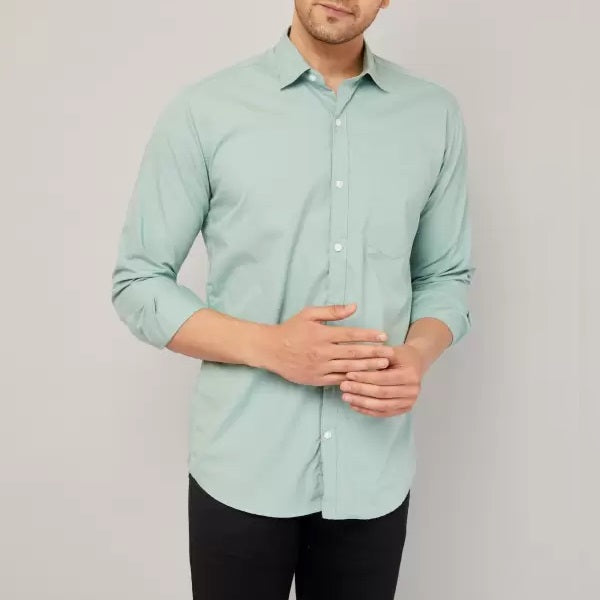 Combo of 2 Cotton Shirt for Man ( Mehandi and Pista )