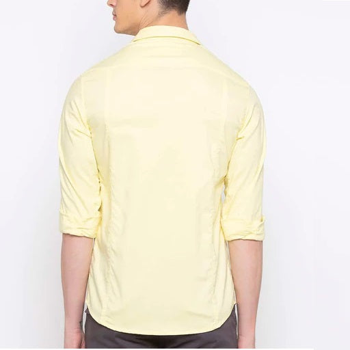Frankshop Classic Pure Cotton Blend Lemon Color Solid Shirts - Frankshop.in